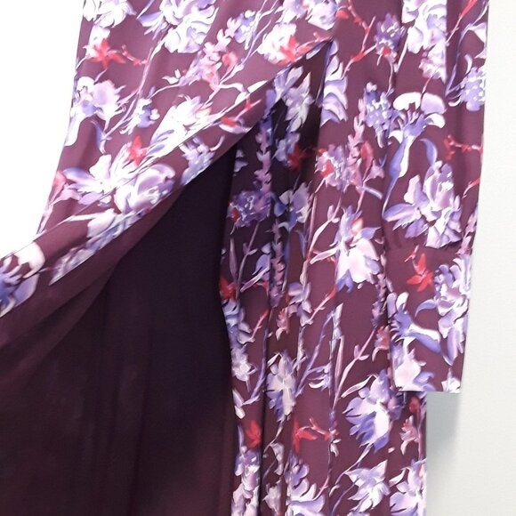 Nwt Who What Wear Purple Floral Wrap Dress - Picture 13 of 16